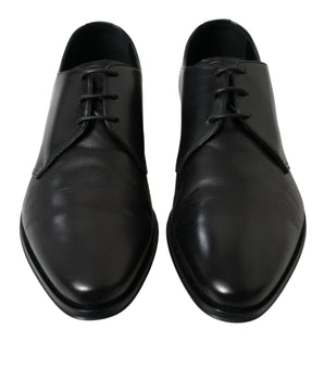 Dolce & Gabbana Black Leather Lace Up Formal Derby Dress Shoes