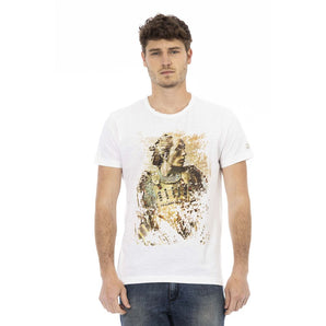 Camiseta Trussardi Action Elegant blanca con estampado de firma