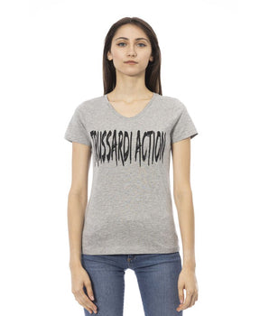Trussardi Action Gray Cotton Women T-Shirt