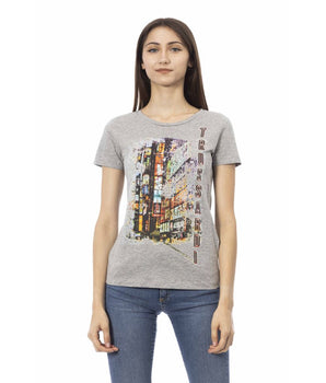 Camiseta de algodón gris para mujer Trussardi Action