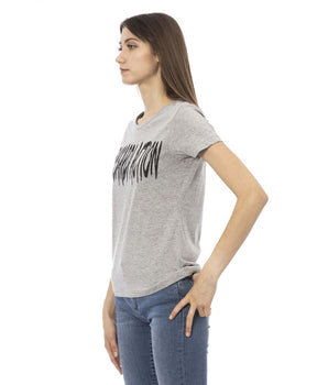 Camiseta de algodón gris para mujer Trussardi Action