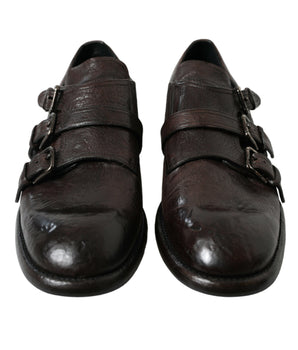 Dolce & Gabbana Brown Leather Strap Formal Dress Shoes