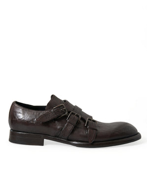 Dolce & Gabbana Brown Leather Strap Formal Dress Shoes