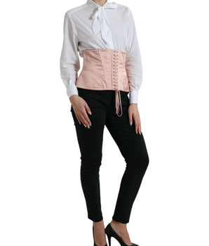 Dolce &amp; Gabbana Elegante cinturón corsé rosa con cordones