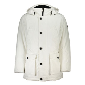 Chaqueta Hugo Boss Chic blanca OSIASS con capucha extraíble