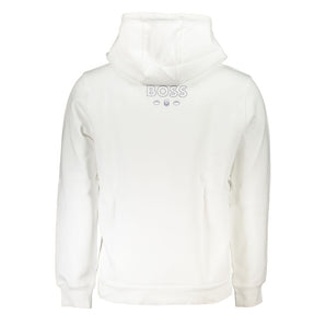 Hugo Boss elegante sudadera con capucha blanca para hombre