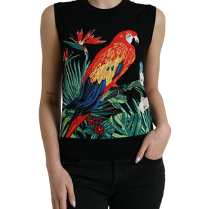 Dolce &amp; Gabbana Camiseta sin mangas con cuello redondo y estampado de jungla elegante