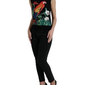 Dolce &amp; Gabbana Elegant Jungle Print Crew Neck Tank Top