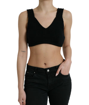 Dolce &amp; Gabbana Top corto elegante de cachemira negro