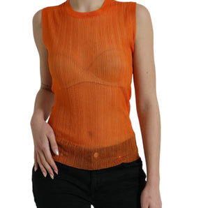 Dolce & Gabbana Chic Orange Crew Neck Tank Top