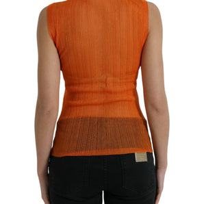 Dolce & Gabbana Chic Orange Crew Neck Tank Top