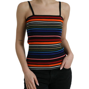 Dolce &amp; Gabbana Chic Striped Spaghetti Strap Tank Top