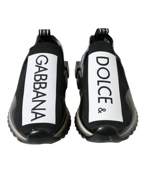 Dolce & Gabbana Black White Slip On Sneakers Sorrento Shoes