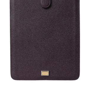 Dolce & Gabbana Elegant Leather Tablet Pouch in Rich Brown