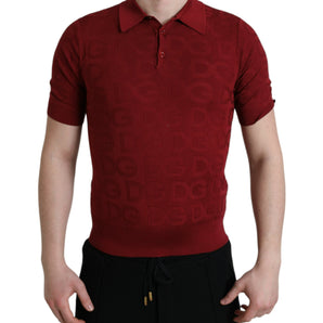 Dolce &amp; Gabbana Elegant Silk Maroon Polo T-Shirt