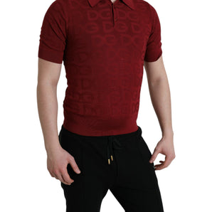 Dolce &amp; Gabbana Elegant Silk Maroon Polo T-Shirt