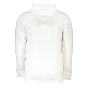 Cavalli Class Chic Sudadera con capucha blanca y estampado exclusivo