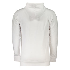 Cavalli Class Sudadera blanca con logo cepillado y capucha