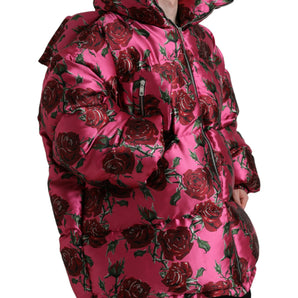 Dolce &amp; Gabbana Elegant Rose Print Quilted Jacket