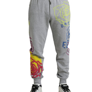 Dolce &amp; Gabbana Joggers ajustados de algodón grises Chic