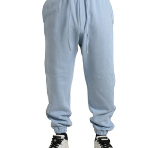 Dolce &amp; Gabbana Elegant Light Blue Cotton Blend Joggers