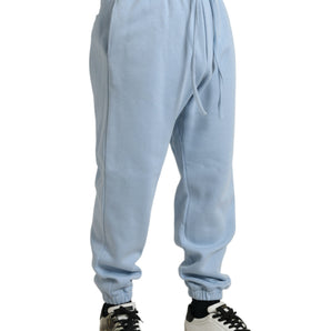 Dolce &amp; Gabbana Elegant Light Blue Cotton Blend Joggers