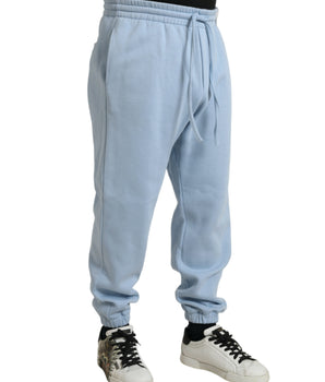 Dolce & Gabbana Light Blue Cotton Sweatpants Men Jogger Pants