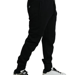 Dolce & Gabbana Elegant Black Jogger Pants - Cotton & Nylon Blend