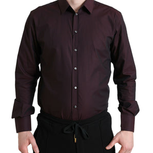 Dolce & Gabbana Elegant Maroon Martini Dress Shirt