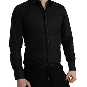 Dolce &amp; Gabbana Elegant Black Slim Fit Italian Dress Shirt