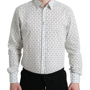 Dolce &amp; Gabbana Elegante camisa de vestir de corte slim de algodón blanco