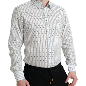 Dolce & Gabbana Elegant White Cotton Slim Fit Dress Shirt