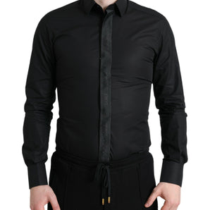 Dolce &amp; Gabbana Elegante camisa de vestir negra slim fit