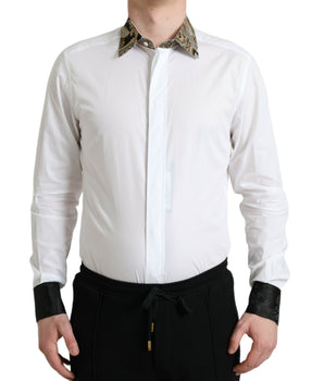 Dolce &amp; Gabbana Camisa de vestir elegante con detalle dorado