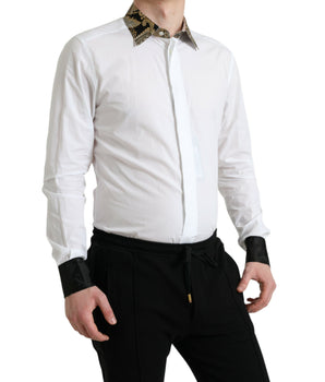 Dolce &amp; Gabbana Camisa de vestir elegante con detalle dorado