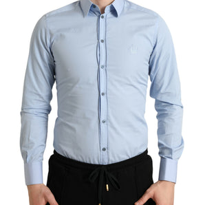 Dolce & Gabbana Elegant Slim Fit Sky Blue Dress Shirt