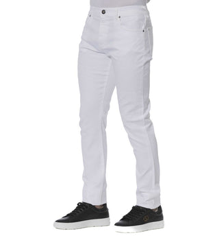 Trussardi Jeans White Cotton Men Jeans