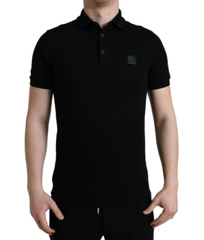 Dolce & Gabbana Black Logo Collared Short Sleeve T-shirt