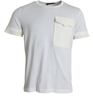 Dolce &amp; Gabbana Elegante camiseta blanca de algodón con cuello redondo