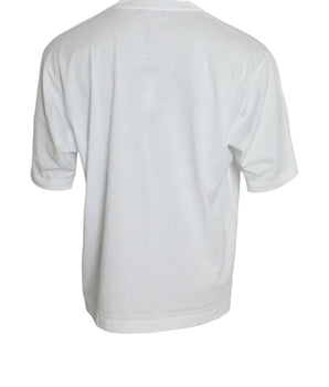 Dolce & Gabbana White Cotton Short Sleeves Crewneck T-shirt