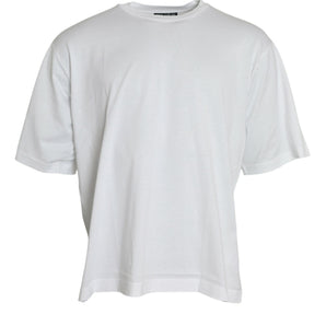 Dolce &amp; Gabbana Elegant White Crew Neck Luxury Tee