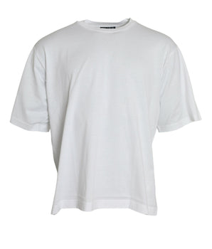 Dolce & Gabbana White Cotton Short Sleeves Crewneck T-shirt