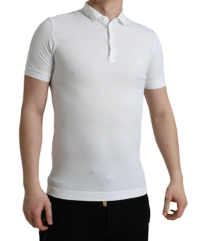 Dolce &amp; Gabbana Polo De Algodón Blanco Con Corona Bordada