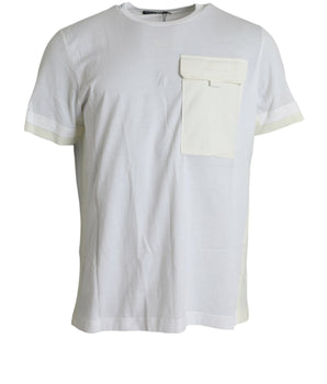 Dolce &amp; Gabbana Elegante camiseta blanca de algodón con cuello redondo