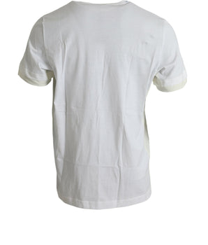Dolce &amp; Gabbana Elegante camiseta blanca de algodón con cuello redondo