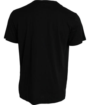 Dolce & Gabbana Black Silver Chain Short Sleeve T-shirt