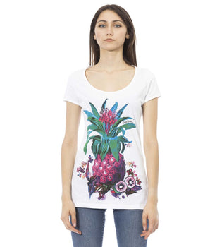 Camiseta Just Cavalli de algodón blanco para mujer