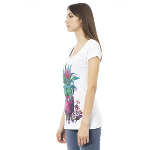 Just Cavalli White Cotton Tops &amp; T-Shirt