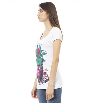 Camiseta Just Cavalli de algodón blanco para mujer