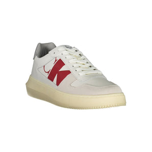 Calvin Klein Sleek White Lace-Up Sneakers with Contrast Details